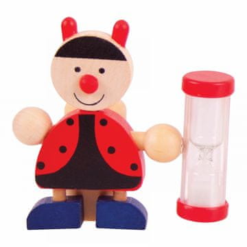 Bigjigs Toys Stojalo za zobne ščetke s peščeno uro 1pc ladybug