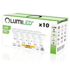LUMILED 10x LED žarnica GU10 3W = 30W 270lm 3000K Toplo bela 120°