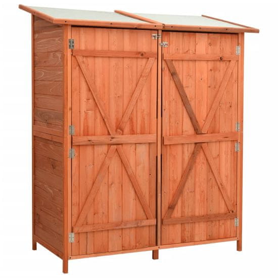 Vidaxl Vrtna lopa za orodje 135,5x75x160 cm trden les jelke
