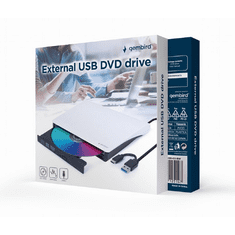 Gembird Zunanji DVD zapisovalnik USB-C + A DVD-USB-03-BW, bel