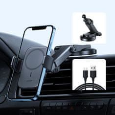 Joyroom Avtomobilski nosilec telefona z induktivnim polnilnikom Qi 15W MagSafe za armaturno ploščo