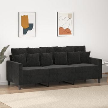 Vidaxl vidaXL Trosed črne barve 180 cm oblazinjen z žametom