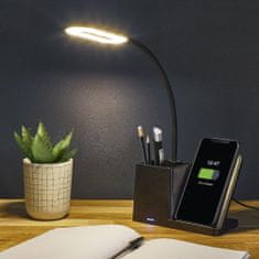 Northix Namizna svetilka s polnilcem za mobilne naprave in stojalom za pisala 