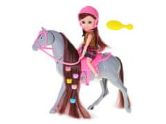 Mikro Trading Lutka, deklica 16 cm na konju 25,5 cm in dodatki