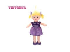 Mikro Trading Viktorka krpasta lutka 32 cm češkogovoreča, na baterije vijolična