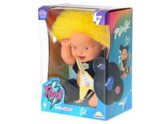 Mikro Trading Lutka 23 cm z rumeno punk frizuro in kitaro v škatli