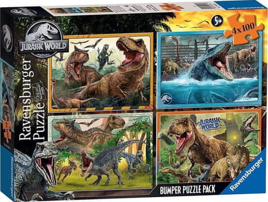 Ravensburger Jurski svet Puzzle 4x100 kosov