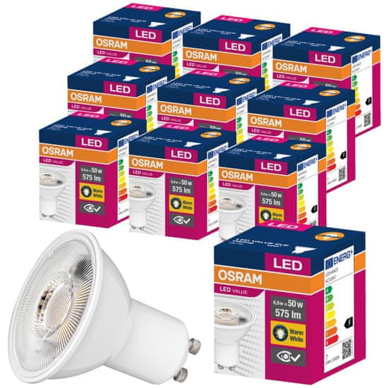 Osram 10x LED žarnica GU10 6,9W = 50W 575lm 2700K Toplo bela 120°
