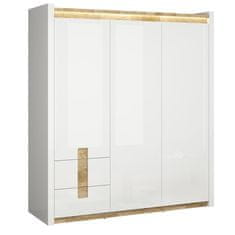 BRW Garderobna omara z predali in vrati bela 180x201,5 cm
