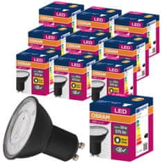 Osram 10x Črna LED žarnica GU10 6,9W = 50W 575lm 2700K Toplo bela 120°
