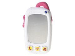 Mikro Trading Telefon na baterije s svetlobo, zvokom in animacijo, roza 15,5 cm