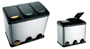 Toro Koš za odpadke iz nerjavečega jekla, za sortirane odpadke, prostornina 24 l, 40 x 26,5 cm