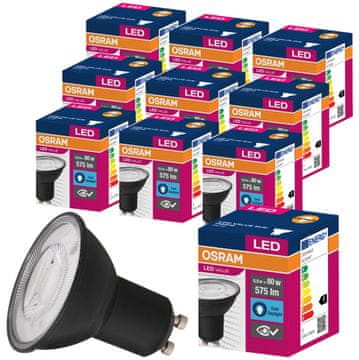 Osram 10x črna LED žarnica 6,9W = 80W 575lm 4000K Nevtralno bela 36°