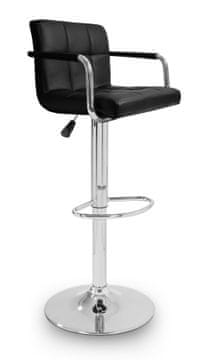 Aga Barski stol s nasloni za roke Črna