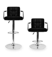 Aga 2x Barski stol s nasloni za roke Črna