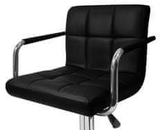 Aga 2x Barski stol s nasloni za roke Črna