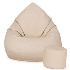 Aga Sitzsack Relaxationbag XXXL + Fußstütze Beige