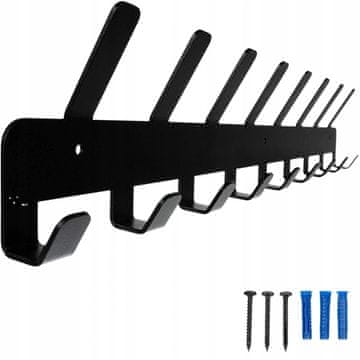 Malatec Črni stenski obešalnik – kljuke 48cm za obešanje 17x