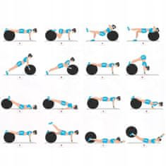 shumee REHABILITACIJSKA GIMNASTIČNA ŽOGA ZA VADBE, FITNES TRENING S ČRPALKO 65 cm