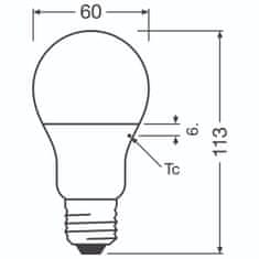 Osram 3x LED žarnica E27 A60 8,5W = 60W 806lm 4000K Nevtralno bel 300°