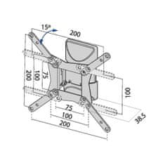 TB TOUCH TB Stenski nosilec za TV TB-152 do 42", največ 20 kg VESA 200x200