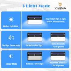 Viking Zunanja sončna LED luč s senzorjem gibanja M228SET