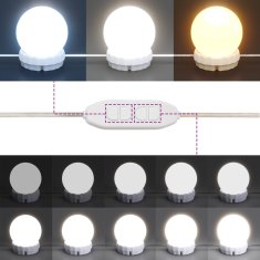 Vidaxl Toaletna mizica z LED lučkami bela 100x40x120 cm