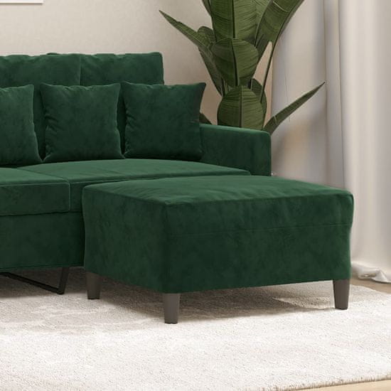 Vidaxl Stolček za noge temno zelen 70x55x41 cm žamet