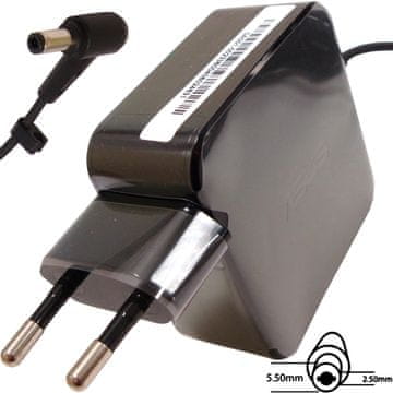 ASUS Asusov originalni adapter 45W19V 2P BLK z EU vtičem