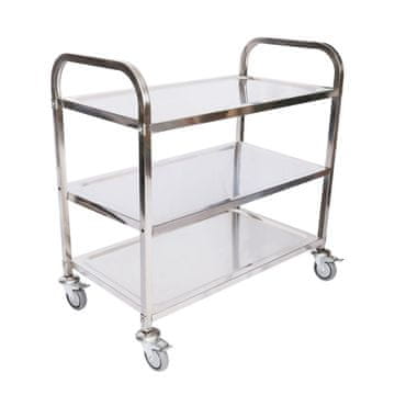 Wiltec Inox servirni voziček 3 police 150kg – kuhinjski voziček