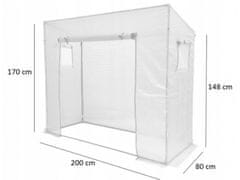 GARDEN LINE Zeleni vrtni rastlinjak za paradižnike 200x80x170/148 cm 