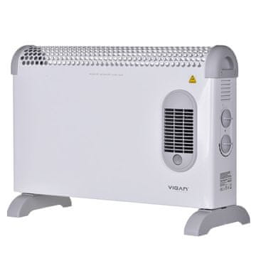 Vigan Vigan THV1 1800W konvektorski grelnik, električni, bela, 3 nivoji moči, primeren za notranjo uporabo, zaščita pred pregrevanjem