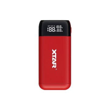 shumee XTAR POLNILEC/POWERBANK ZA CILINDRIČNE LI-ION BATERIJE 18650/20700/21700 RDEČA PB2S