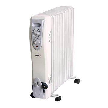 N'OVEEN Oljni grelnik NOVEEN OH11, 2500W, 11 reber, 3 moči, zaščita pred pregrevanjem, za notranjo uporabo, bela barva