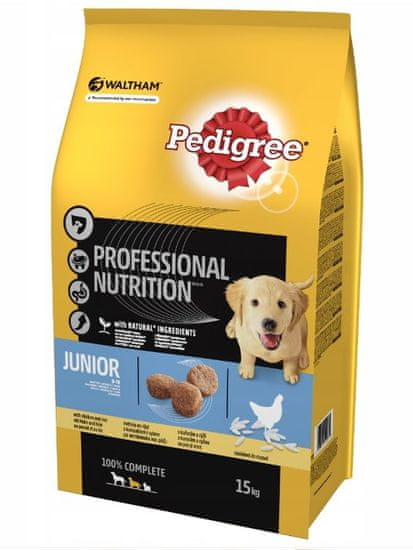 Pedigree PEDIGREE Junior srednje pasme, piščanec in riž - suha hrana za pse - 15kg