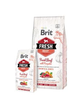 BRIT Fresh Puppy&Junior Large Growth&Joints govedina z bučo 12 kg