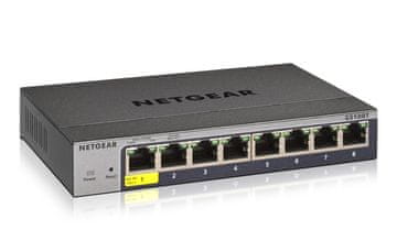 Netgear NETGEAR GS108T Upravljani L2 Gigabit Ethernet stikalo 8-portno, sivo