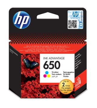 HP 650 Original črnila Cyan, Magenta, Yellow (1 kos)
