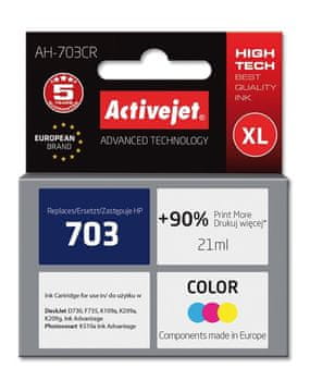 ActiveJet Activejet AH-703CR Črnilo (nadomestilo za HP 703 CD888AE; Premium; 21 ml; barvno)