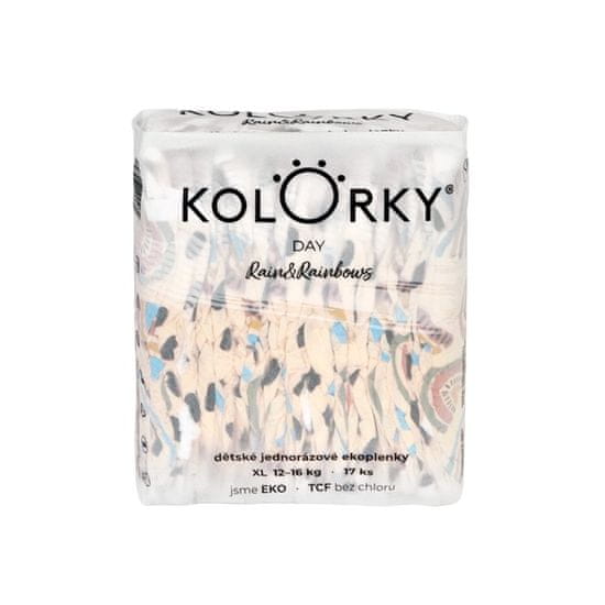 KOLORKY DAY Ekološke plenice za enkratno uporabo, dež in dežni tuši XL (12-16 kg) 17 kosov