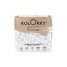 KOLORKY DELUXE VELVET Eko plenice za enkratno uporabo z žametno površino M (5-8 kg) 168 kosov - MESEČNA DOBAVA