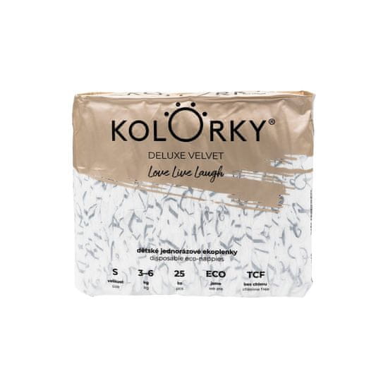 KOLORKY DELUXE VELVET Eko plenice za enkratno uporabo z žametno površino S (3-6 kg) 25 kosov