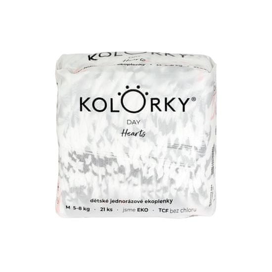 KOLORKY DAY Eko plenice za enkratno uporabo, srce M (5-8 kg) 21 kosov