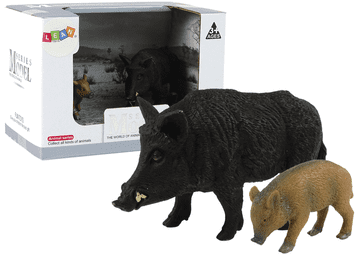 slomart LEAN TOYS Figurici divjih prašičev z mladičem, komplet 2 kosa