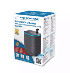 Esperanza Zvočnik bluetooth SAKARA MP3, FM, RGB LED, črna barva