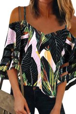 OMG! Ženska bluza s palmami listi Howell zelena S