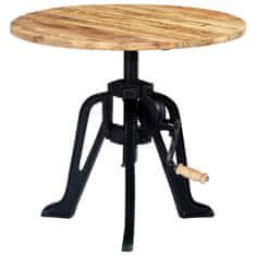 Greatstore Stranska mizica 60x(46-63) cm trden mangov les in lito železo