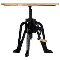 Greatstore Stranska mizica 60x(46-63) cm trden mangov les in lito železo
