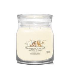 Yankee Candle Aromatična sveča Signature glass medium Soft Wool & Amber 368 g