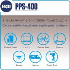 WAI PPS400 večnamenska prenosna polnilna baterija, 426.24 W /115200 mAh